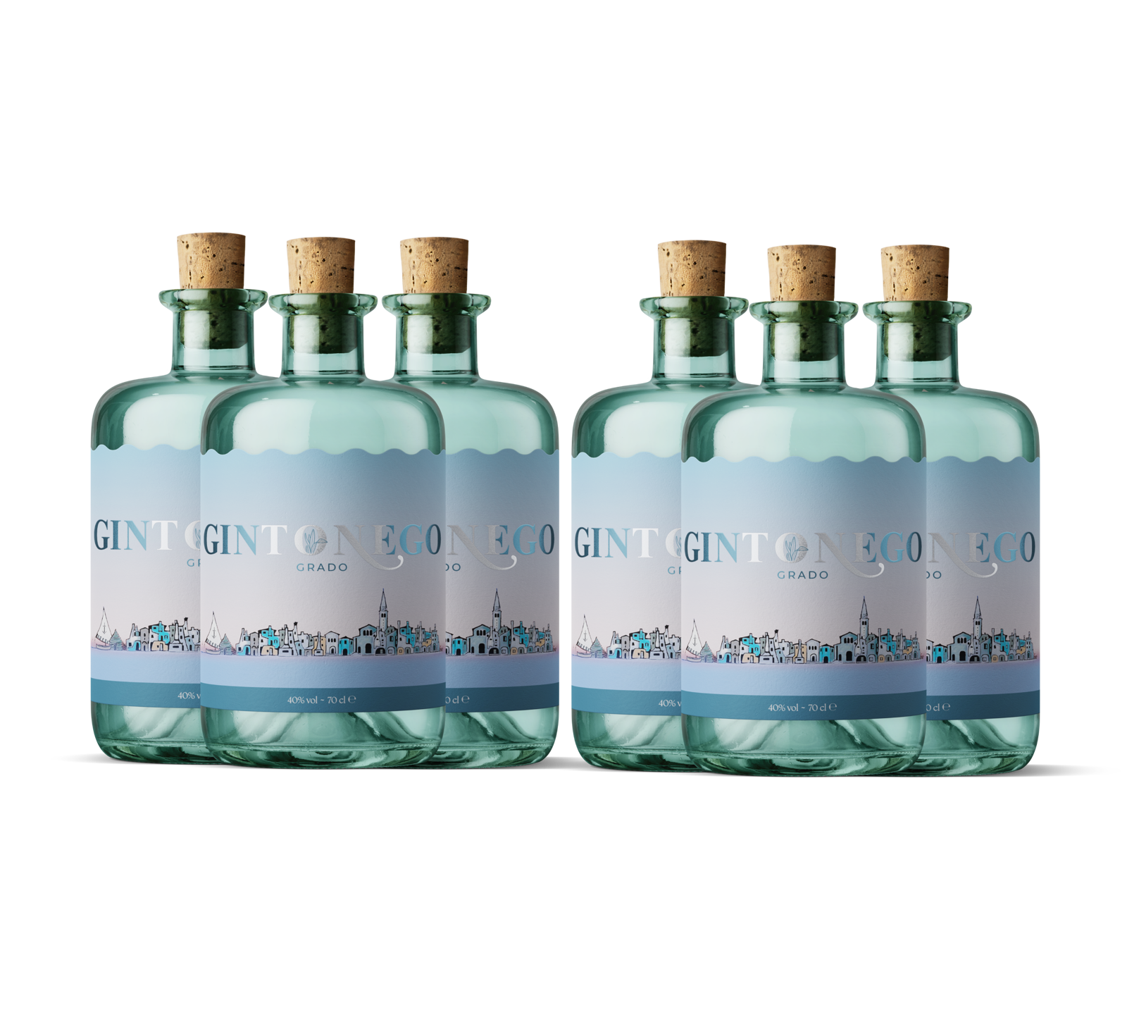 Gintonego | Box 6 bottiglie | 40% vol. | 70 cl - Gintonego